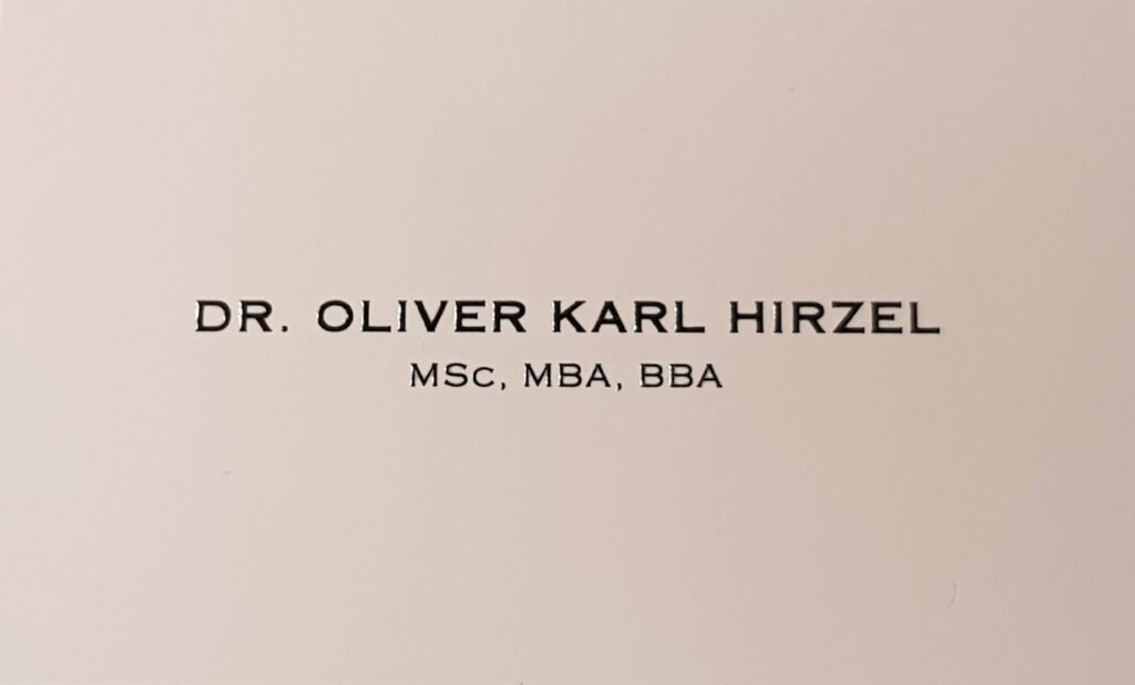 Dr. Oliver Karl Hirzel